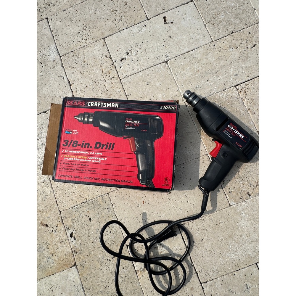 Craftsman 3/8 in Corded Drill Variable Speed Reversible 1/3 HP USA - Picture 12 of 12